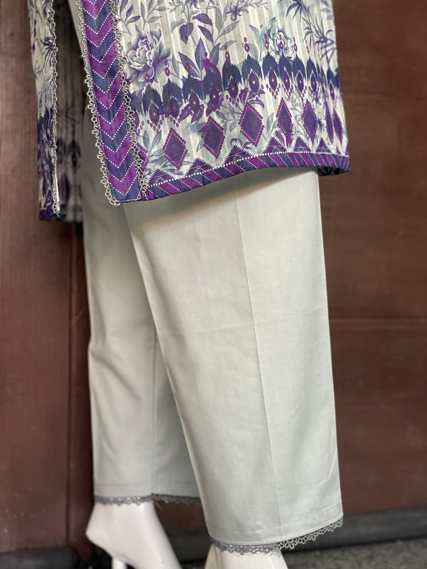 Twilight Purple- Long Shirt with Straight Trouser