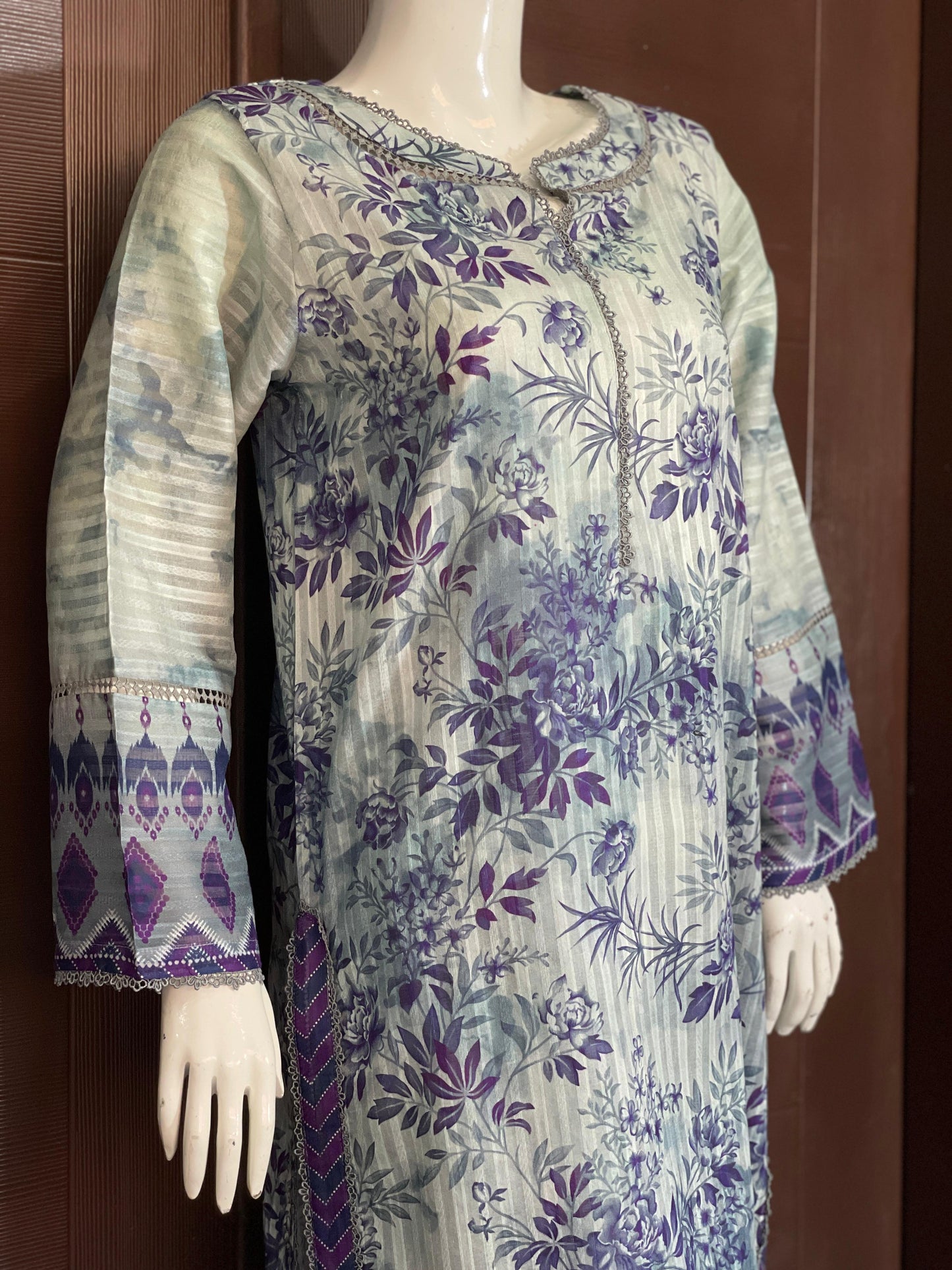 Twilight Purple- Long Shirt with Straight Trouser