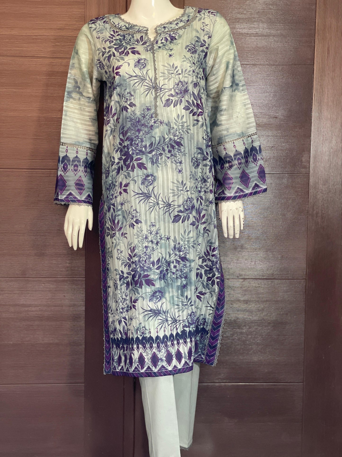 Twilight Purple- Long Shirt with Straight Trouser