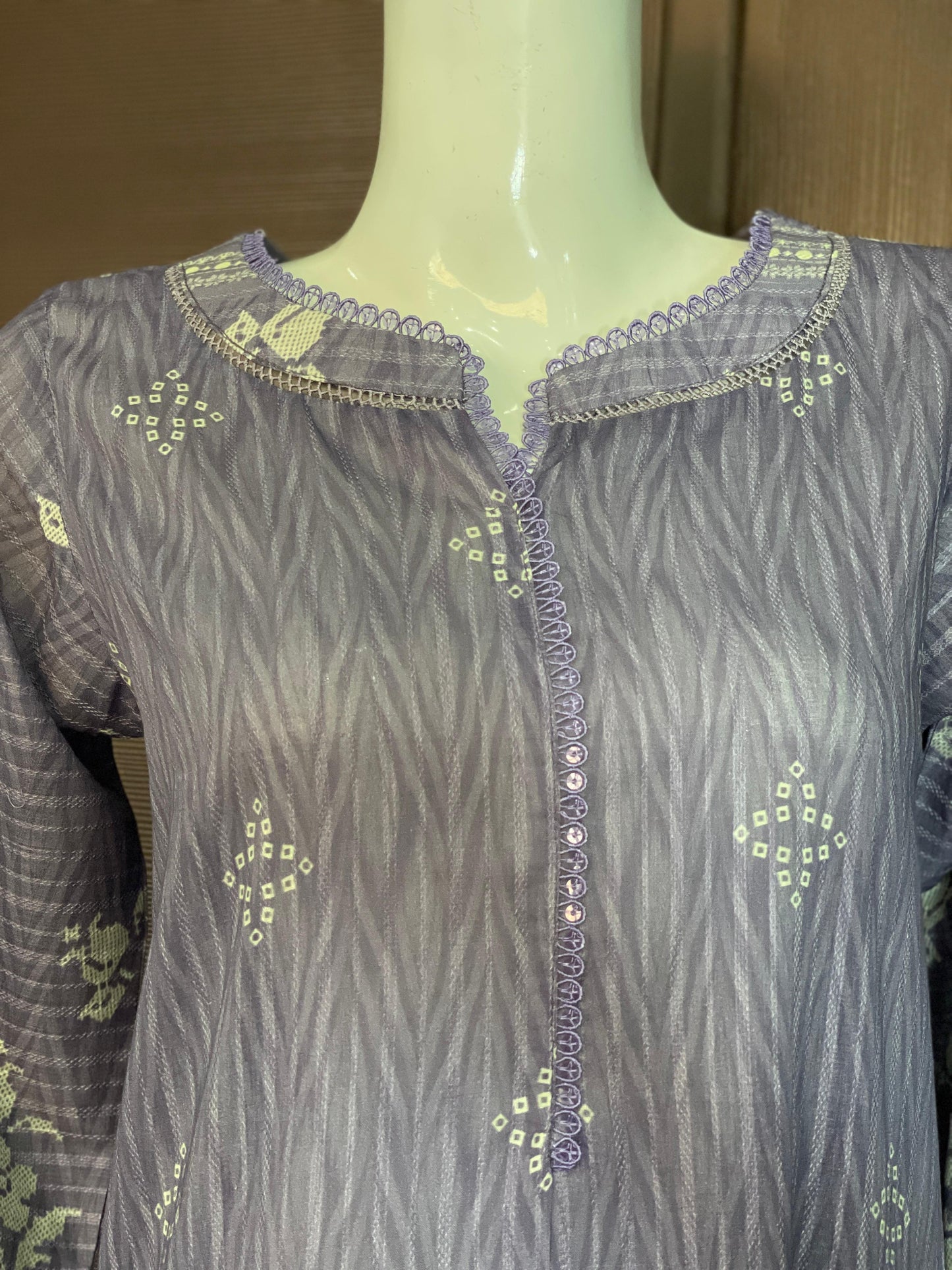 Lavender Elegance- Long Shirt with Straight Trouser