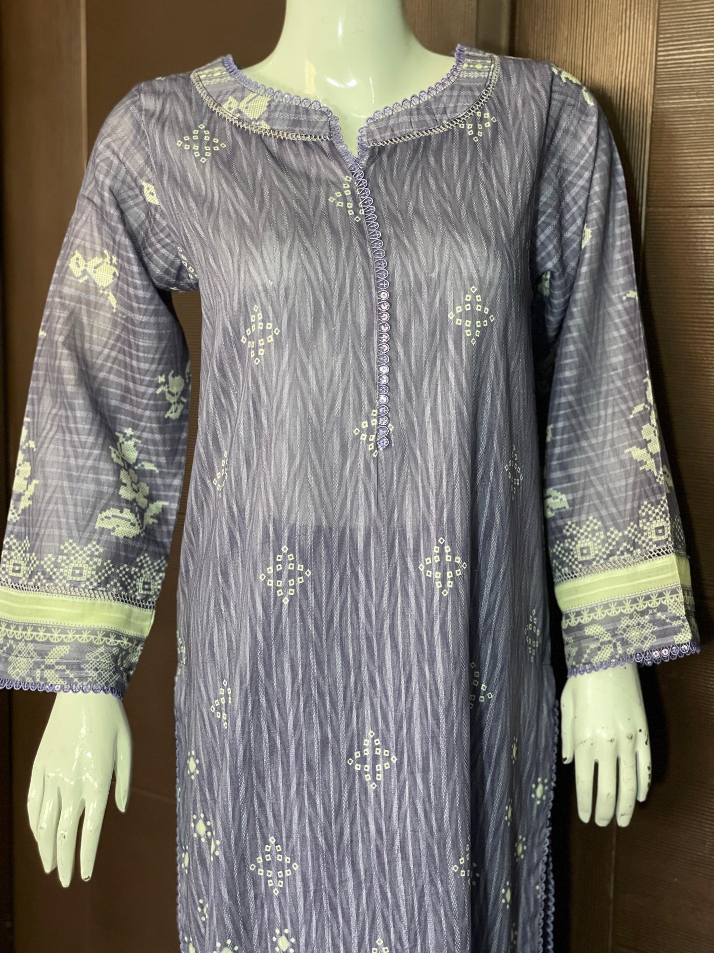 Lavender Elegance- Long Shirt with Straight Trouser
