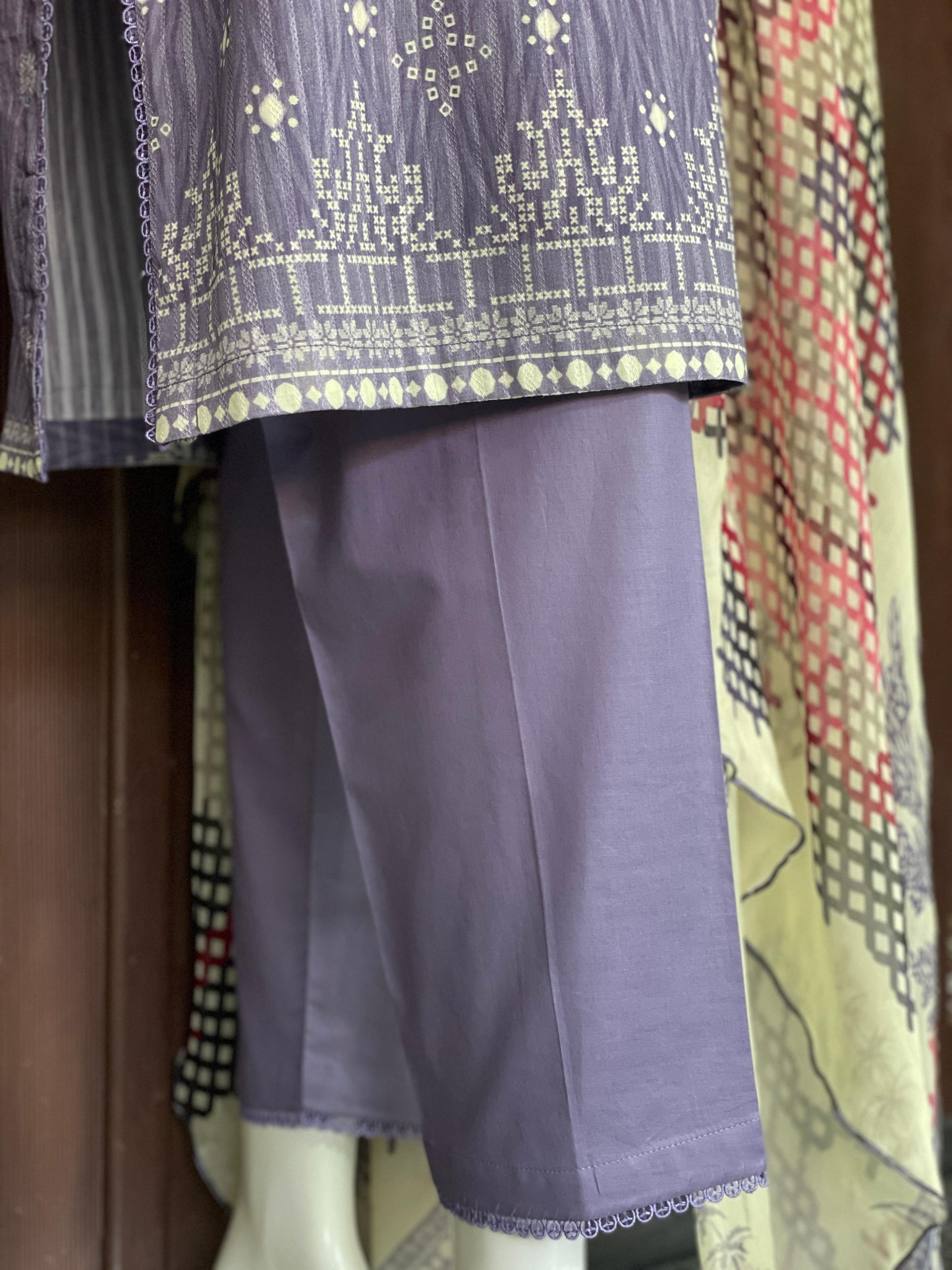 Lavender Elegance- Long Shirt with Straight Trouser