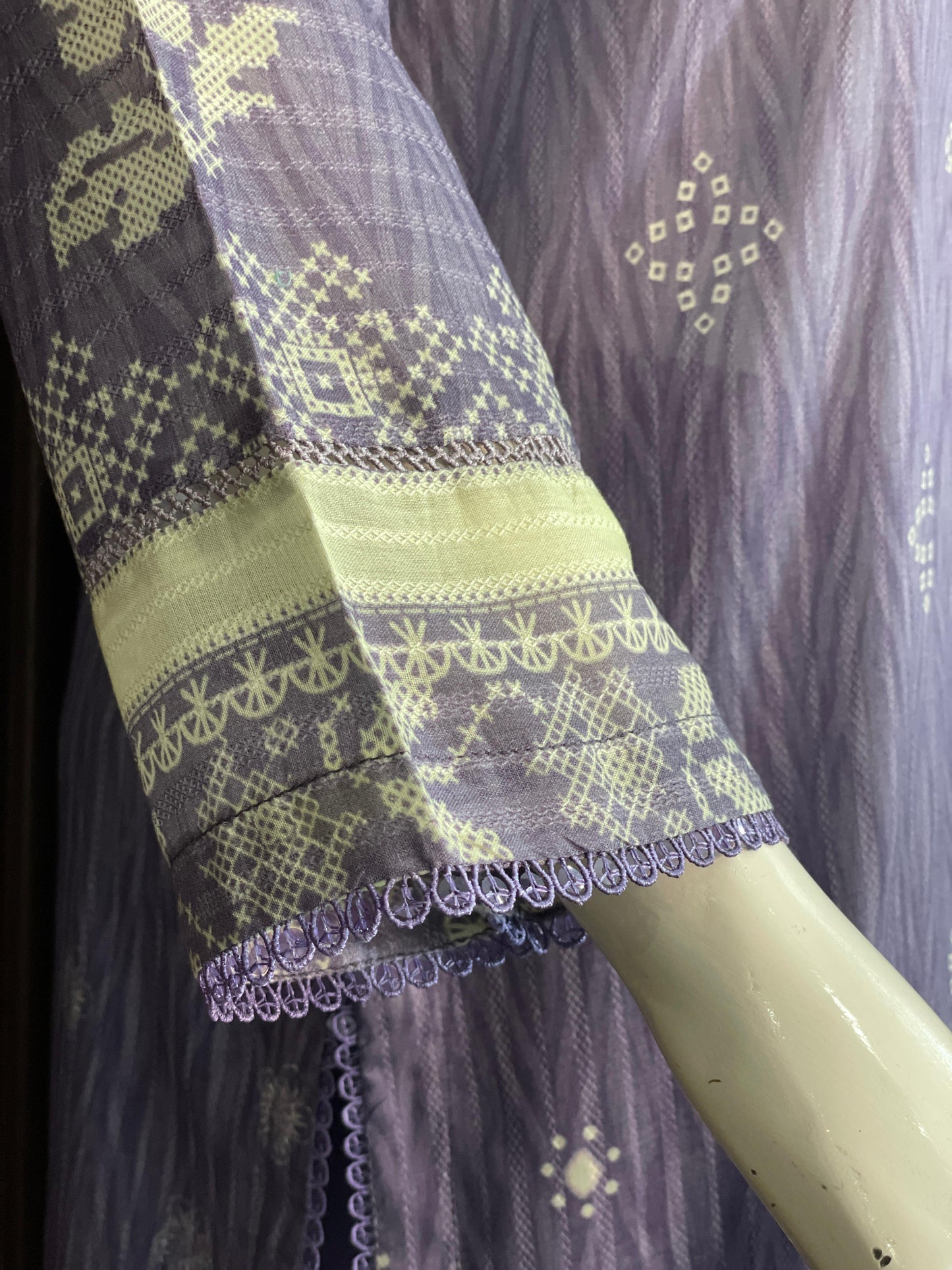Lavender Elegance- Long Shirt with Straight Trouser