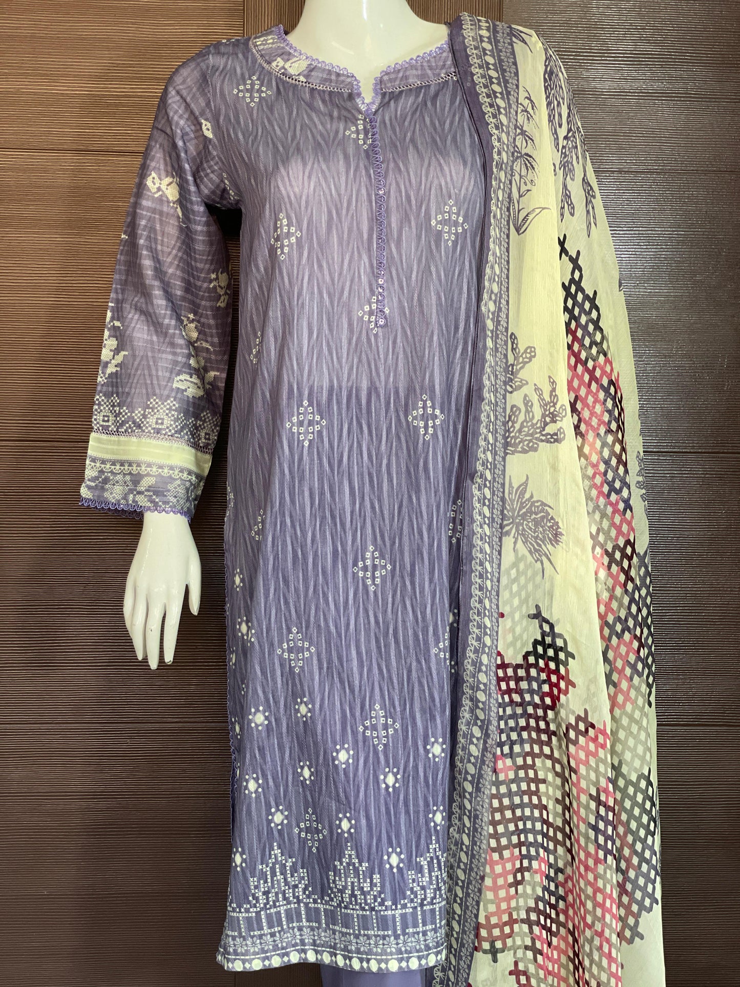 Lavender Elegance- Long Shirt with Straight Trouser