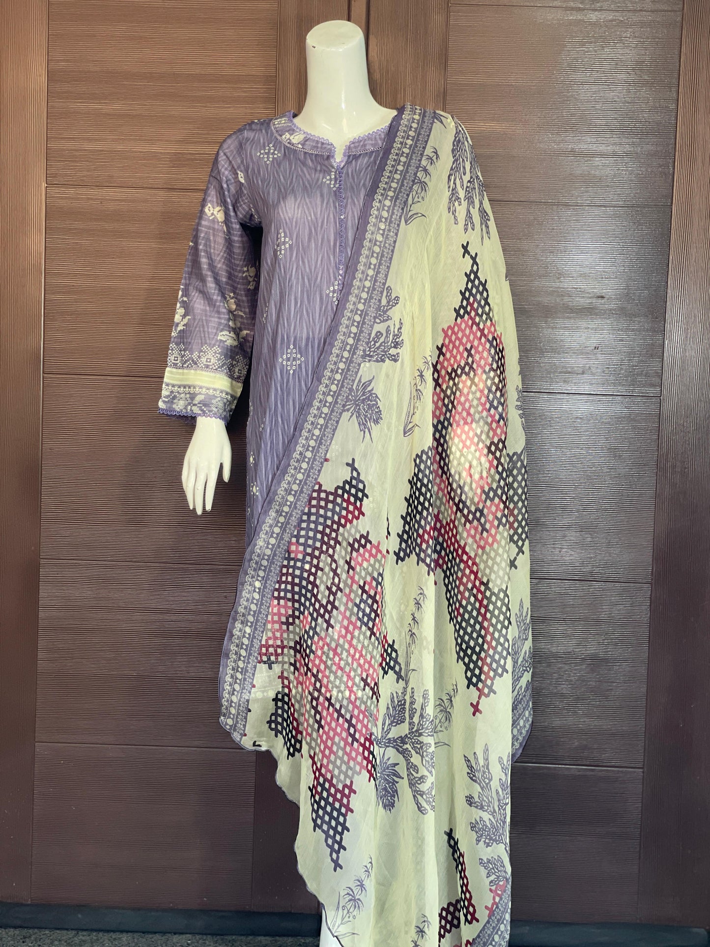 Lavender Elegance- Long Shirt with Straight Trouser