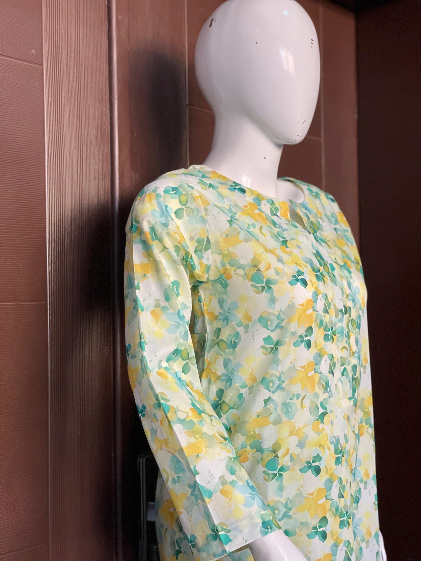 Yellow Green Long Shirt- Two-piece Lawn Collection