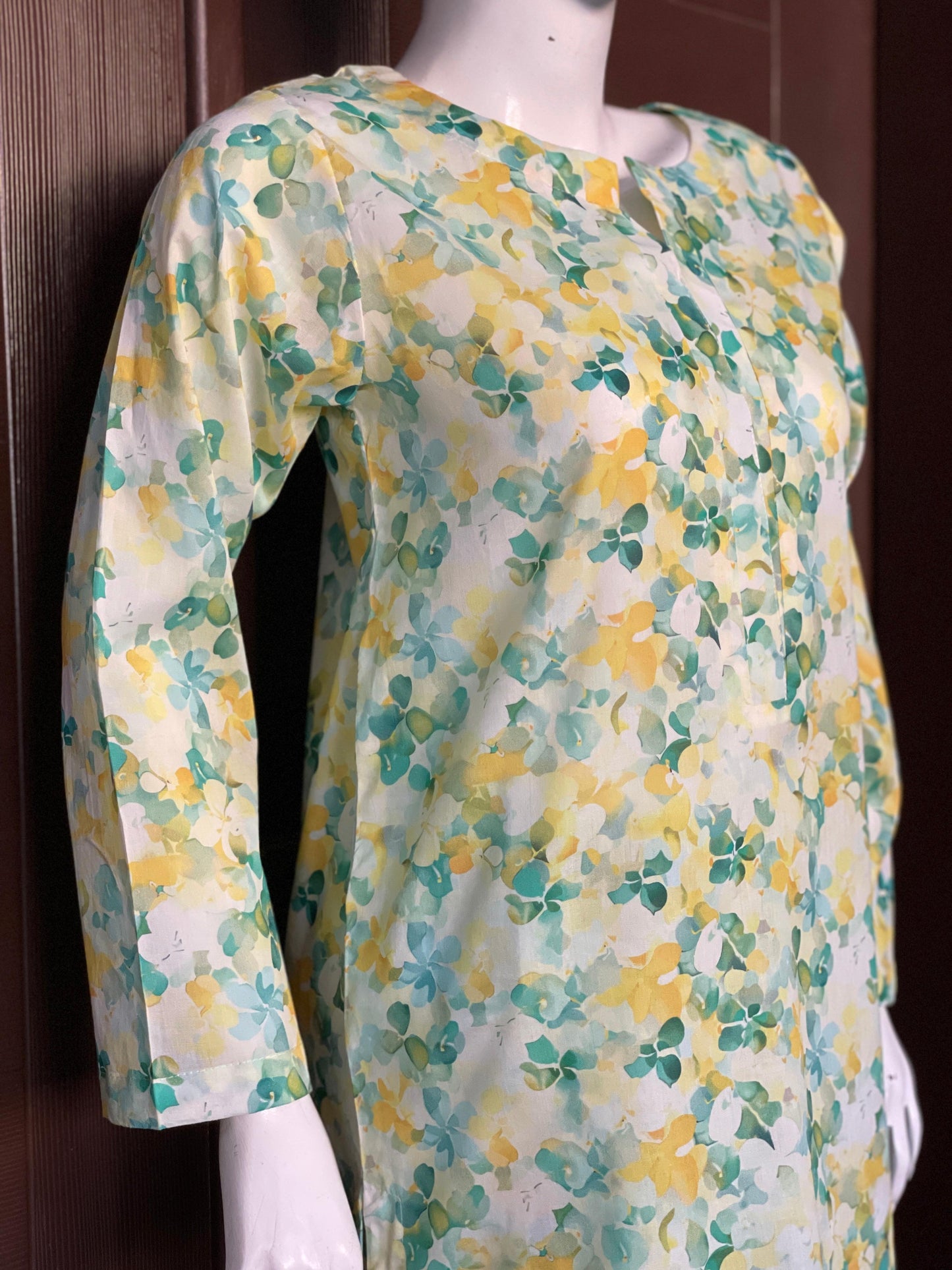 Yellow Green Long Shirt- Two-piece Lawn Collection