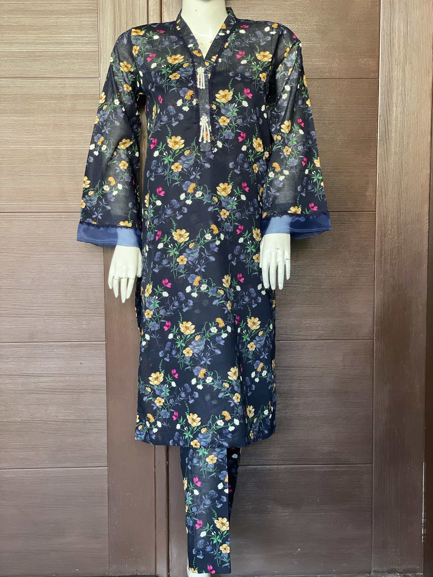 Blue Color Long Shirt- Two-piece Lawn Collection