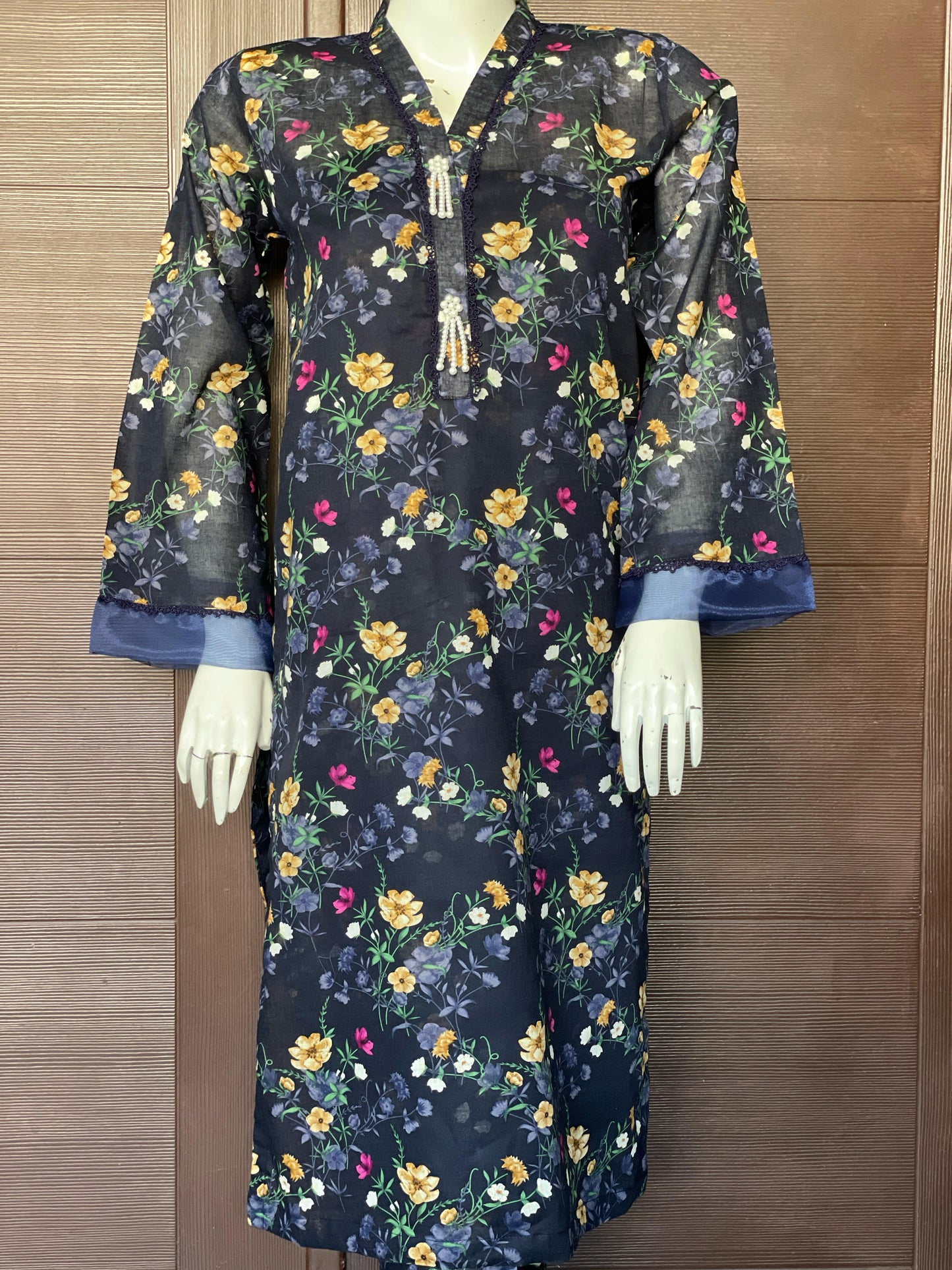 Blue Color Long Shirt- Two-piece Lawn Collection