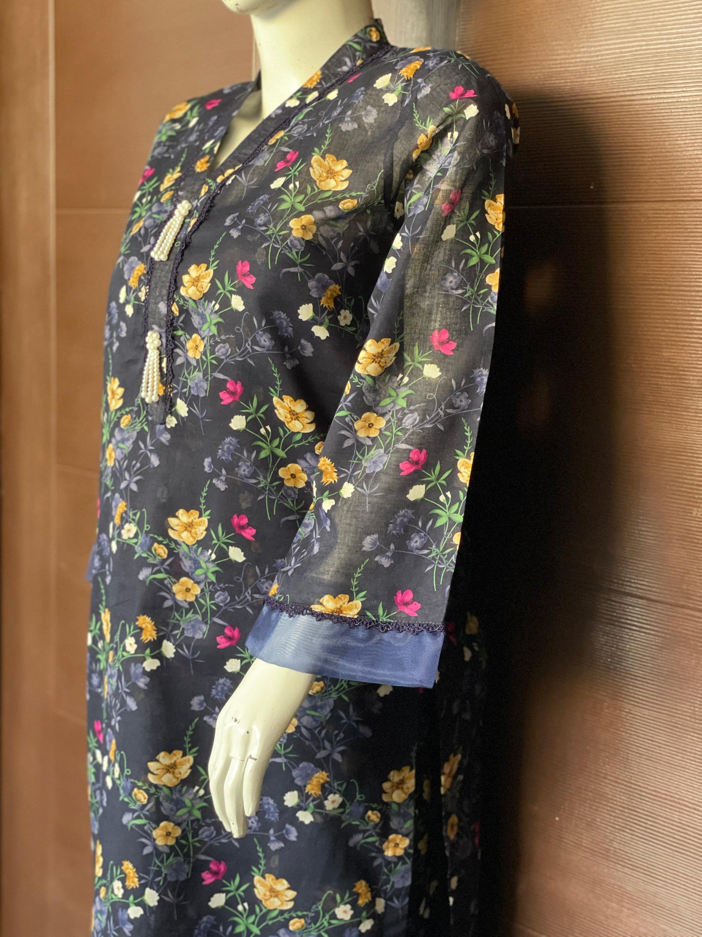 Blue Color Long Shirt- Two-piece Lawn Collection