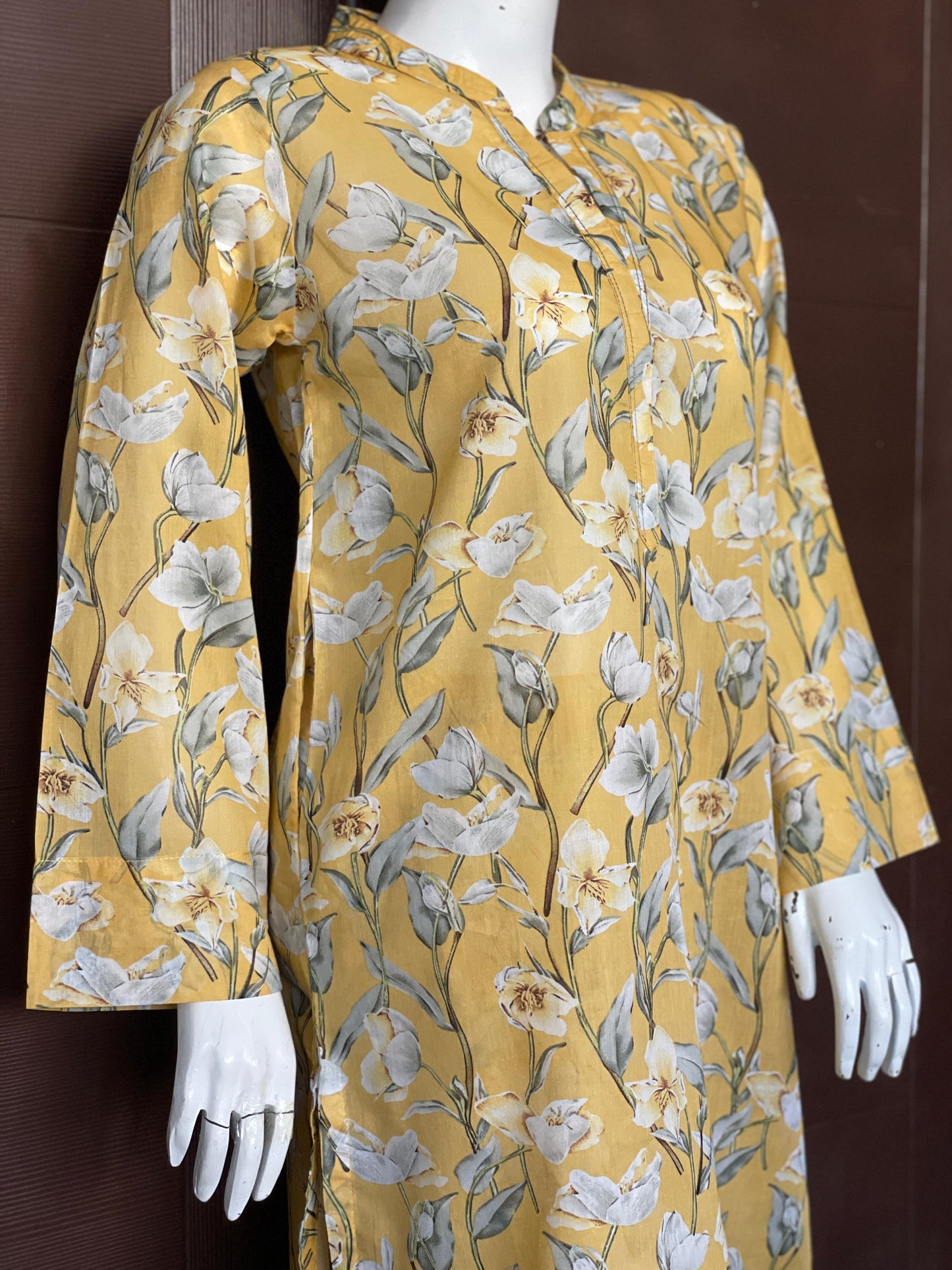 Yellow Color Gol Daman Shirt- Two-piece Lawn Collection