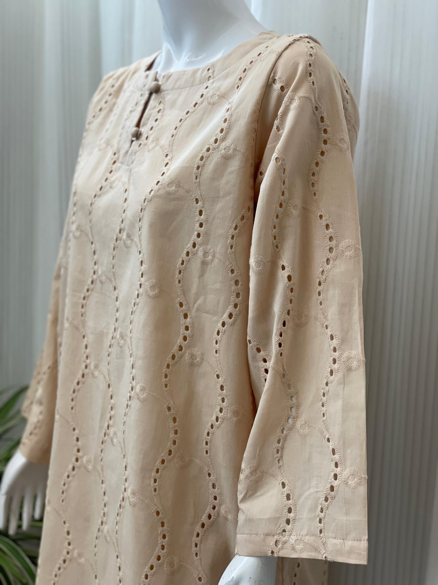 Solid Color Chikankari Kurta Trouser Set
