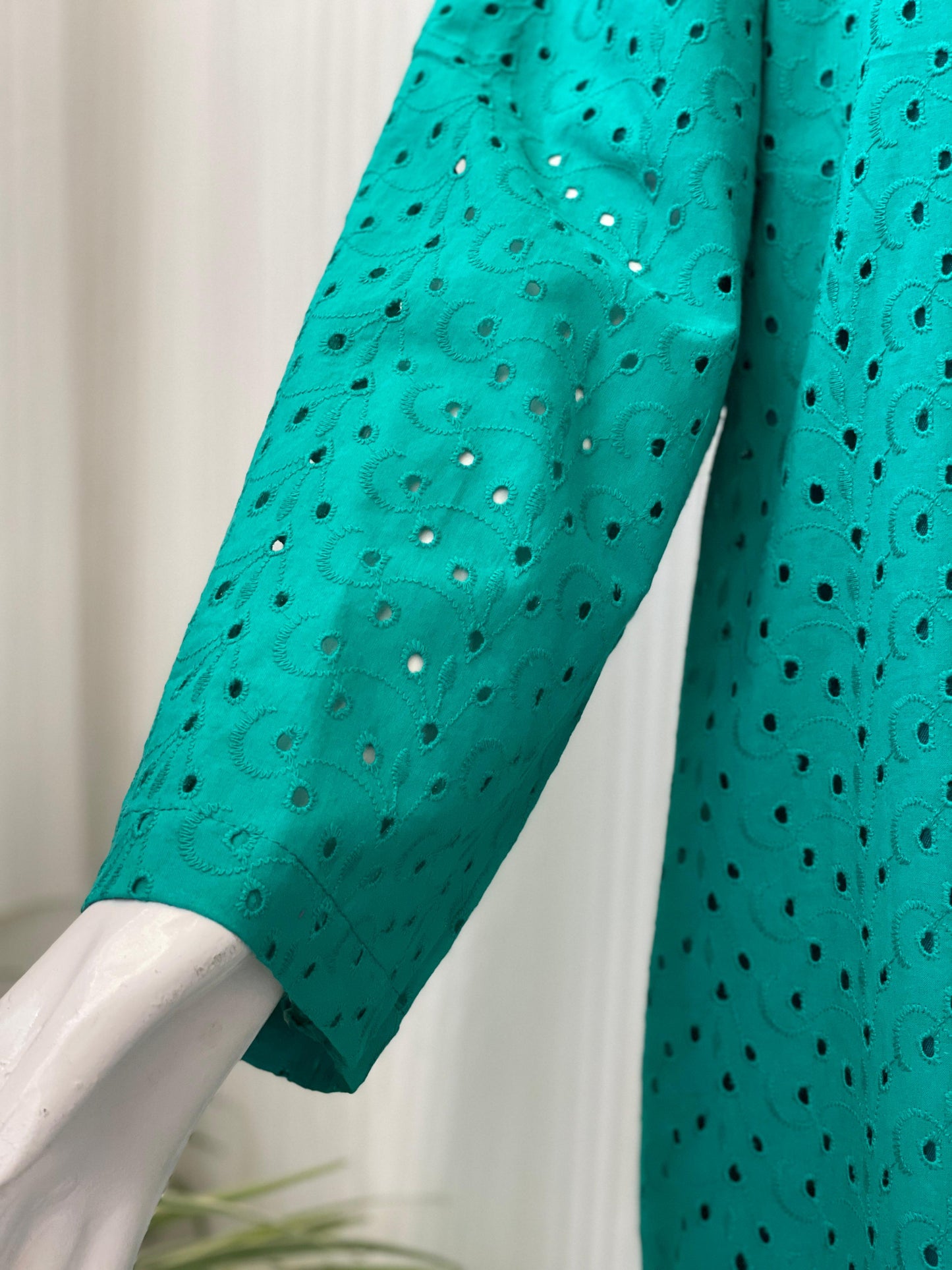 Solid Color Chikankari Kurta Trouser Set