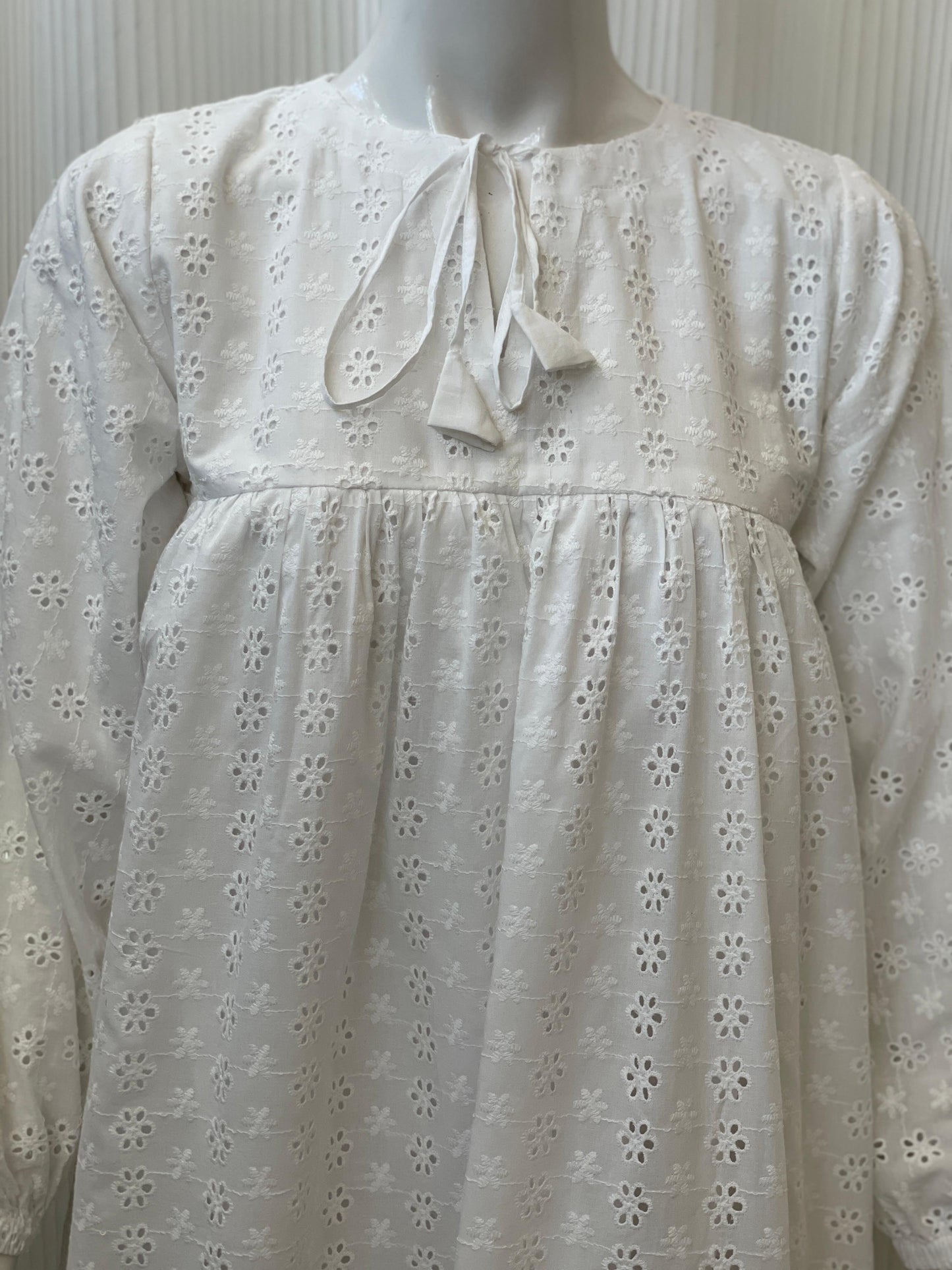 Elegant White Chikankari Long Maxi Dress