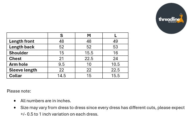 Size chart for Black Prestige-1pc