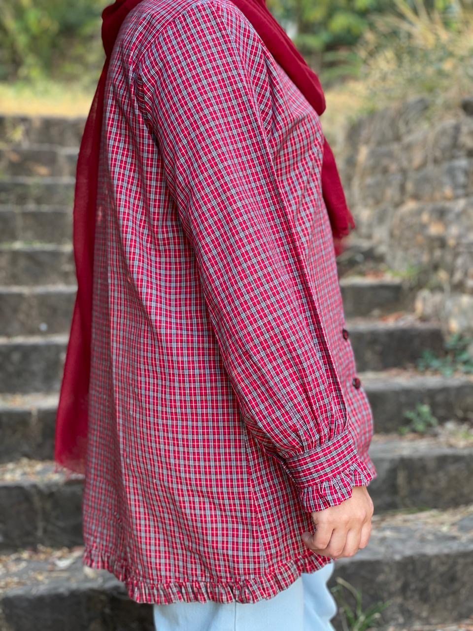 Cherry Check Shirt- 1pc