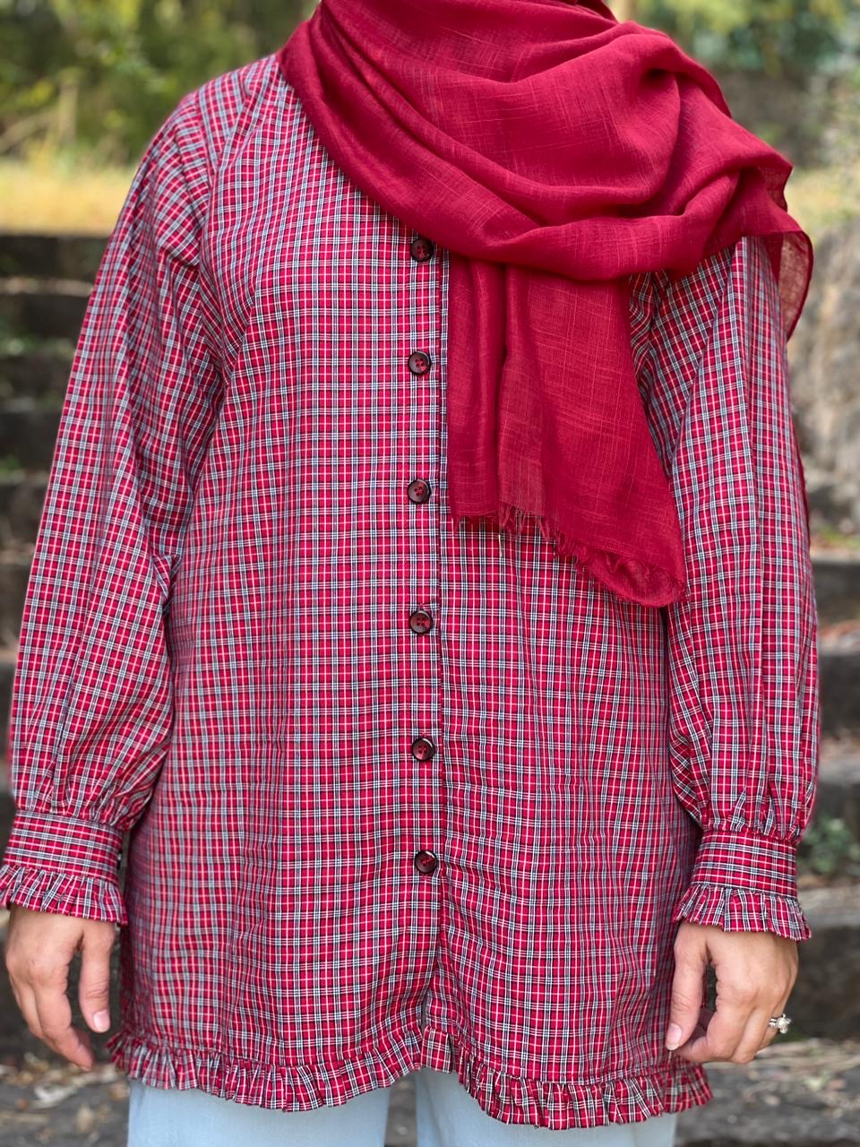 Cherry Check Shirt- 1pc
