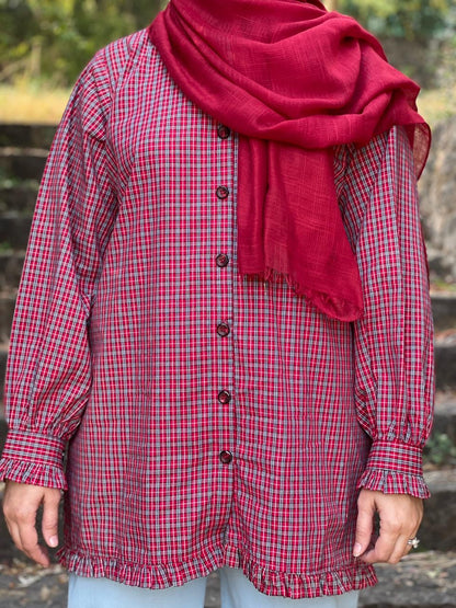 Cherry Check Shirt- 1pc
