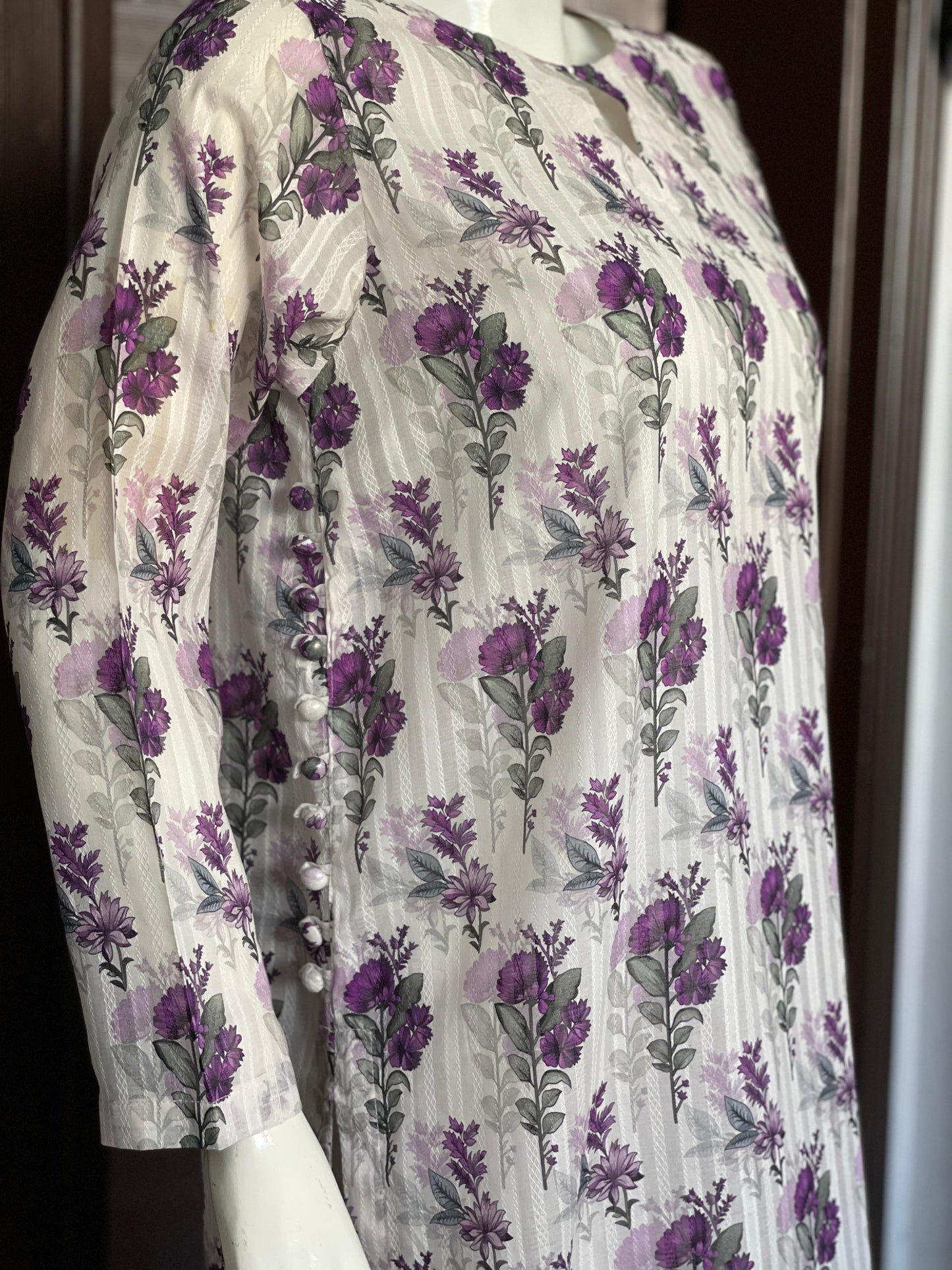 Floral Majesty- Long Shirt with Flapper