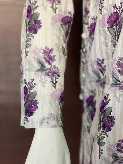 Floral Majesty- Long Shirt with Flapper