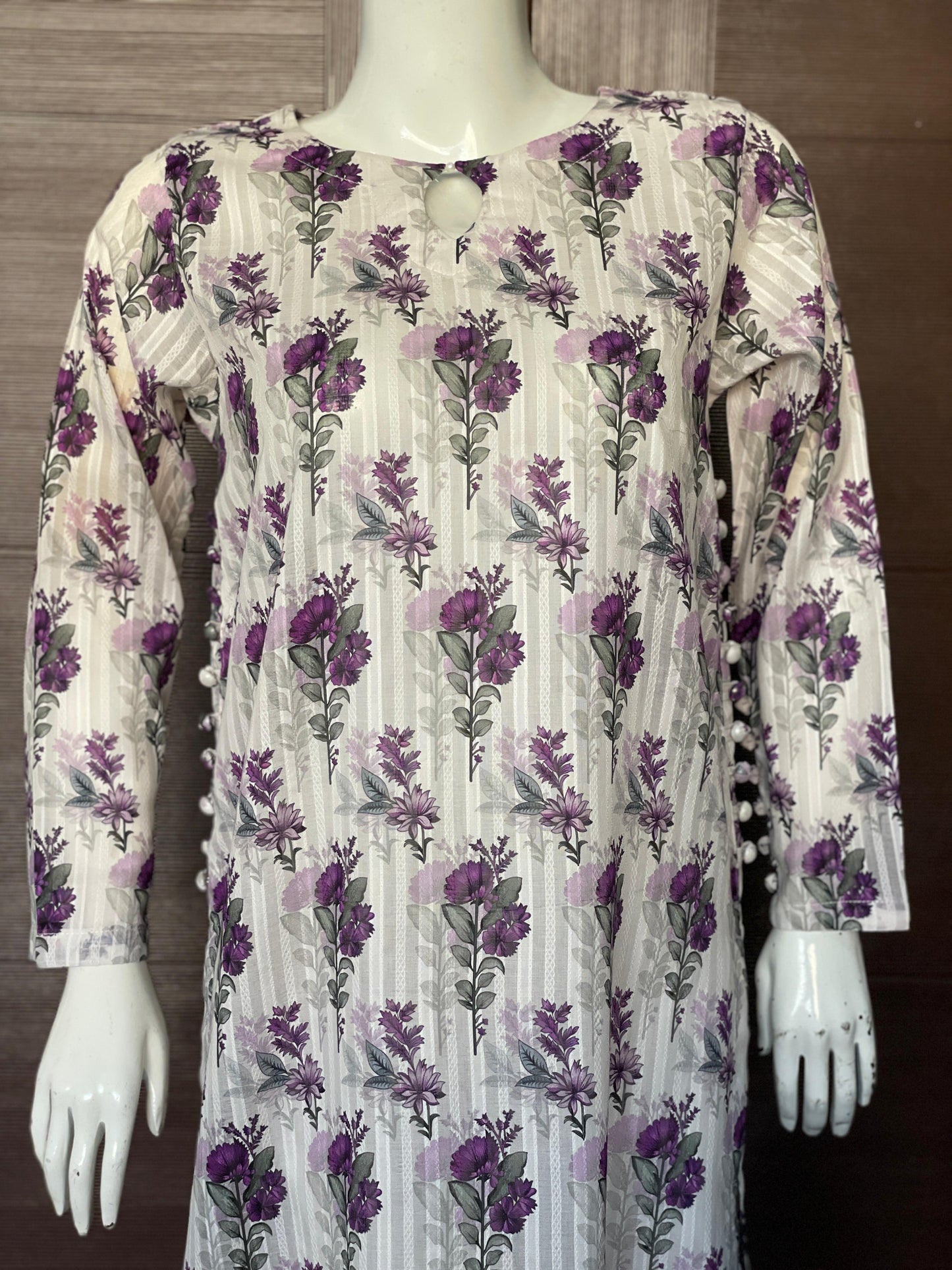 Floral Majesty- Long Shirt with Flapper