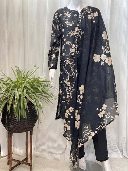 Elegant Chikankari Three-Piece Kurta Set – Festive Ethnic Wear for Women