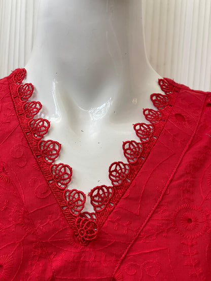 Solid Color Chikankari Kurta Trouser Set