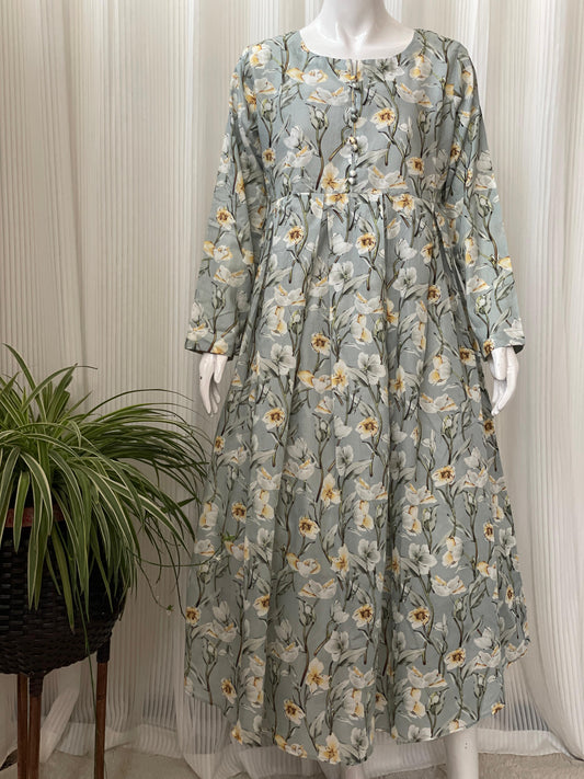 Casual Printed Lawn Maxi for Women – Lightweight Summer Wear